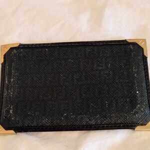 Fendi Black Leather Accessory with Gold Detailing